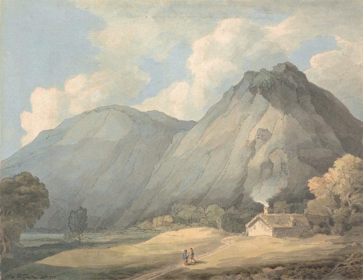 Craig yr Aderyn, in de buurt van Llanfihangel-y-Pennant door Francis Towne