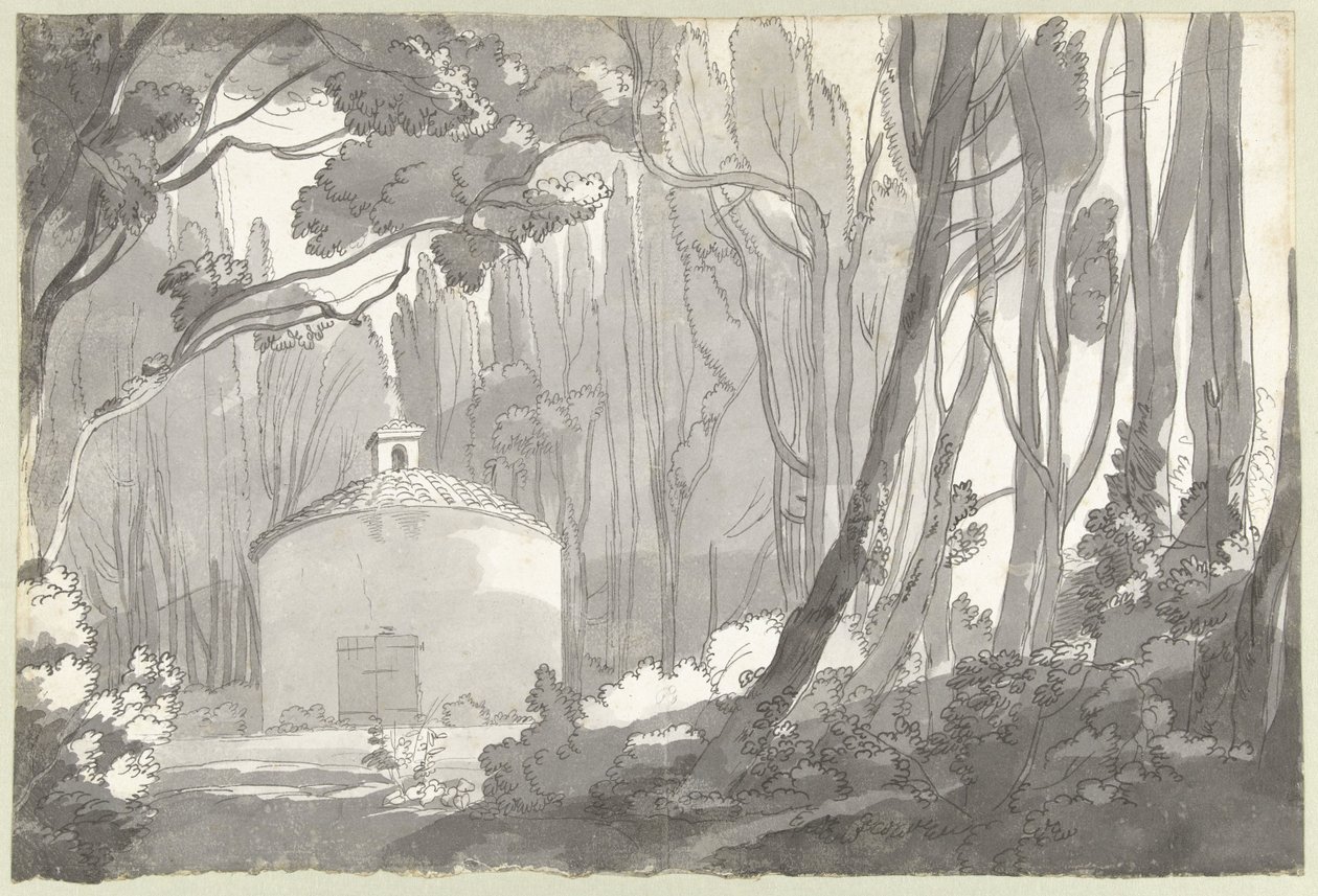In het park van de Villa Mondragone in Frascati door Francis Towne