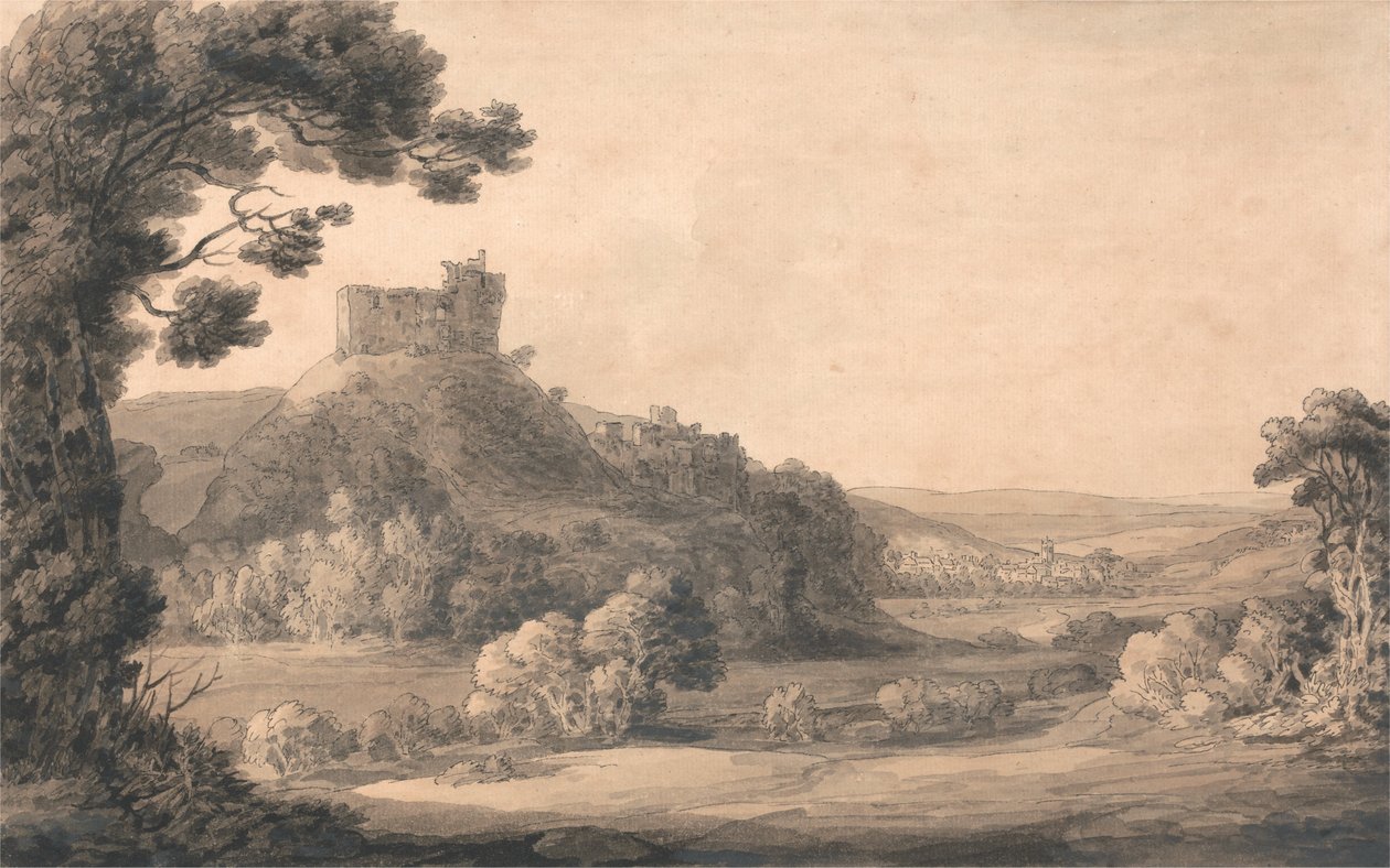 Kasteel van Oakhampton door Francis Towne
