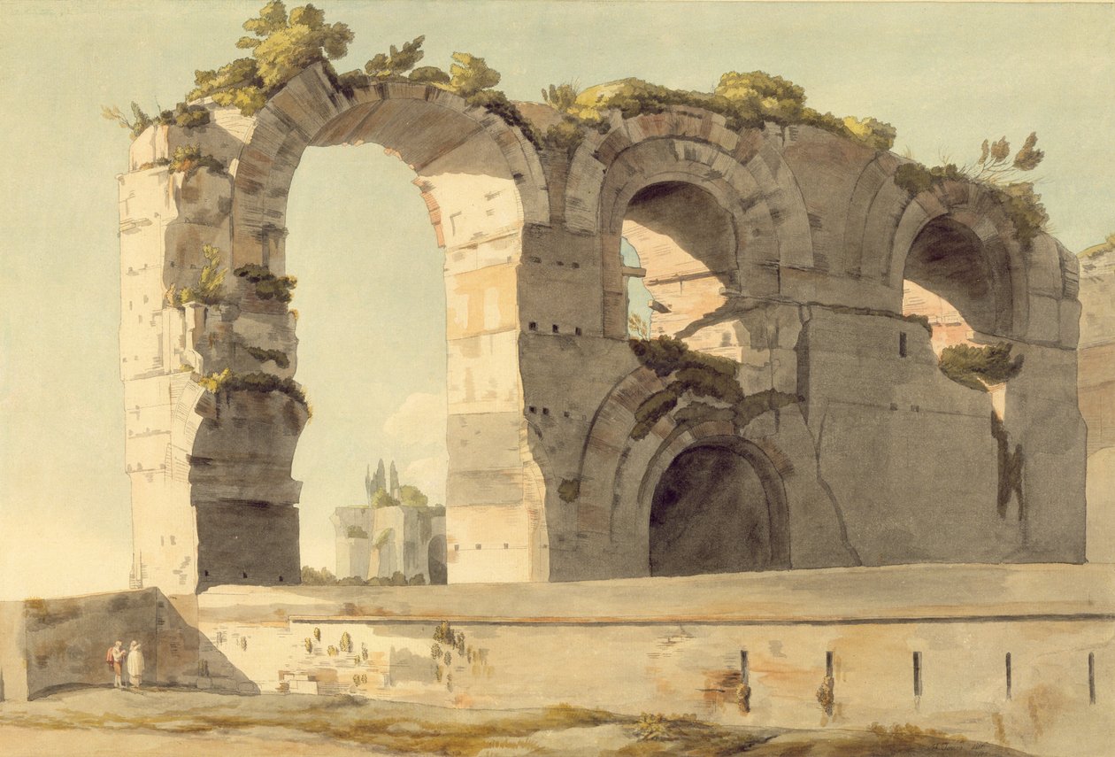 Het Claudische Aquaduct, Rome door Francis Towne