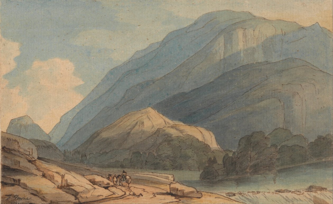 De ingang van Borrowdale door Francis Towne