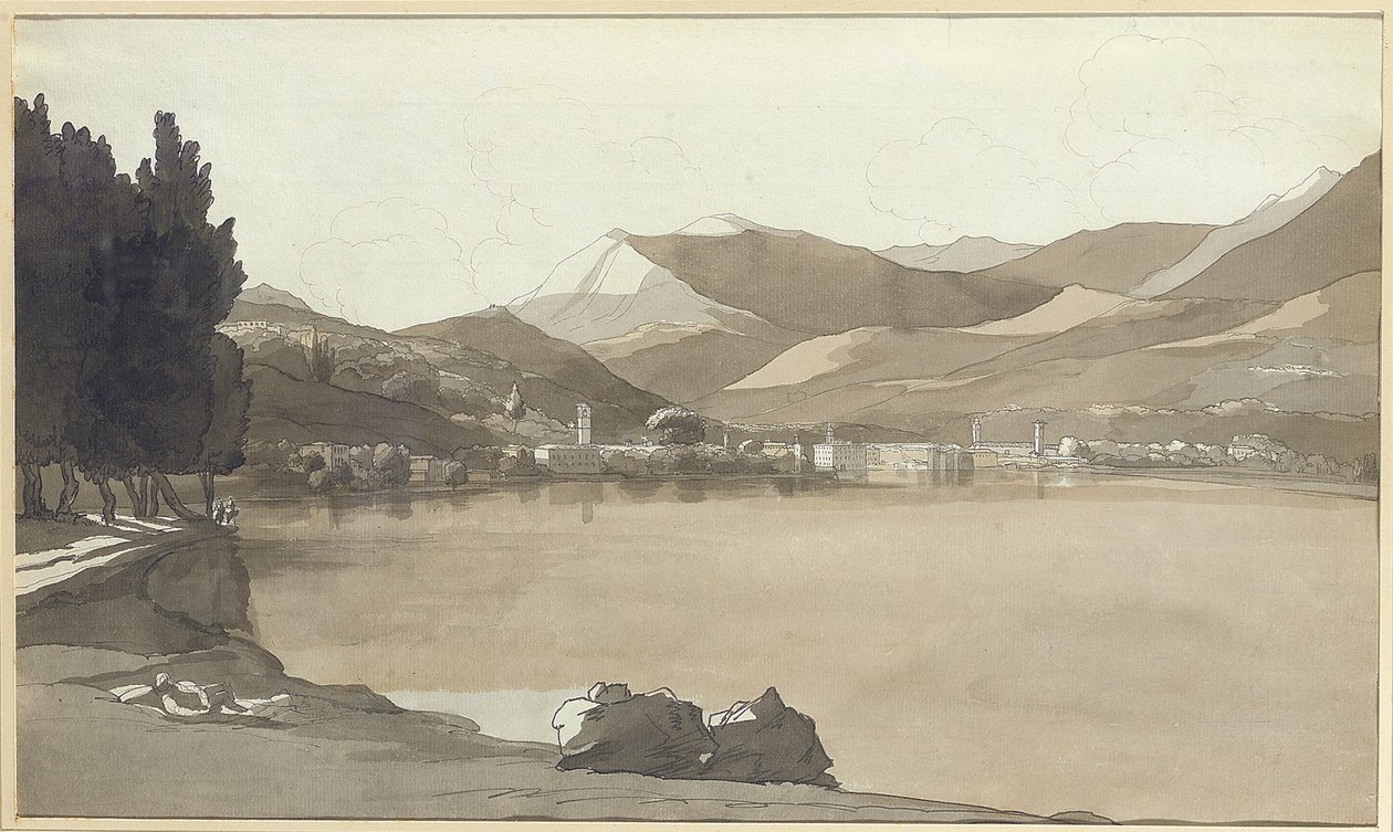 Stad Lugano, Zwitserland, 1781 door Francis Towne