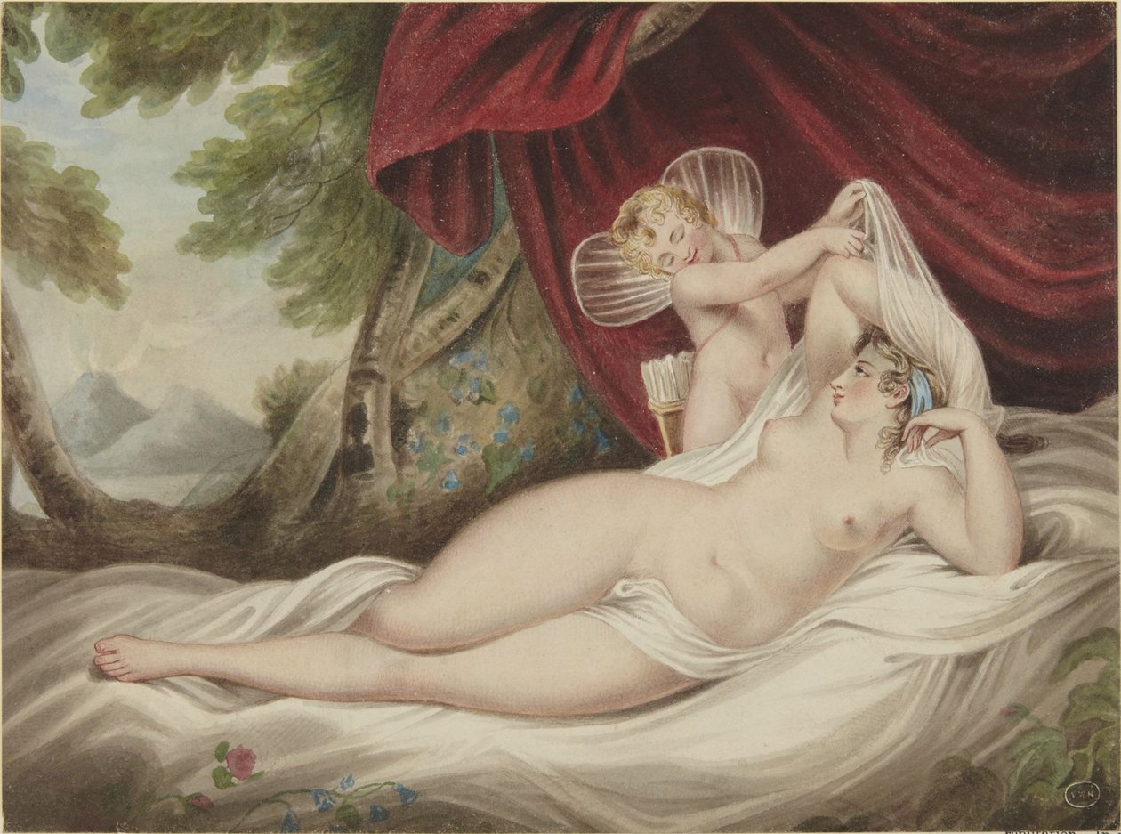 Cupido onthult Venus door Francis Wheatley