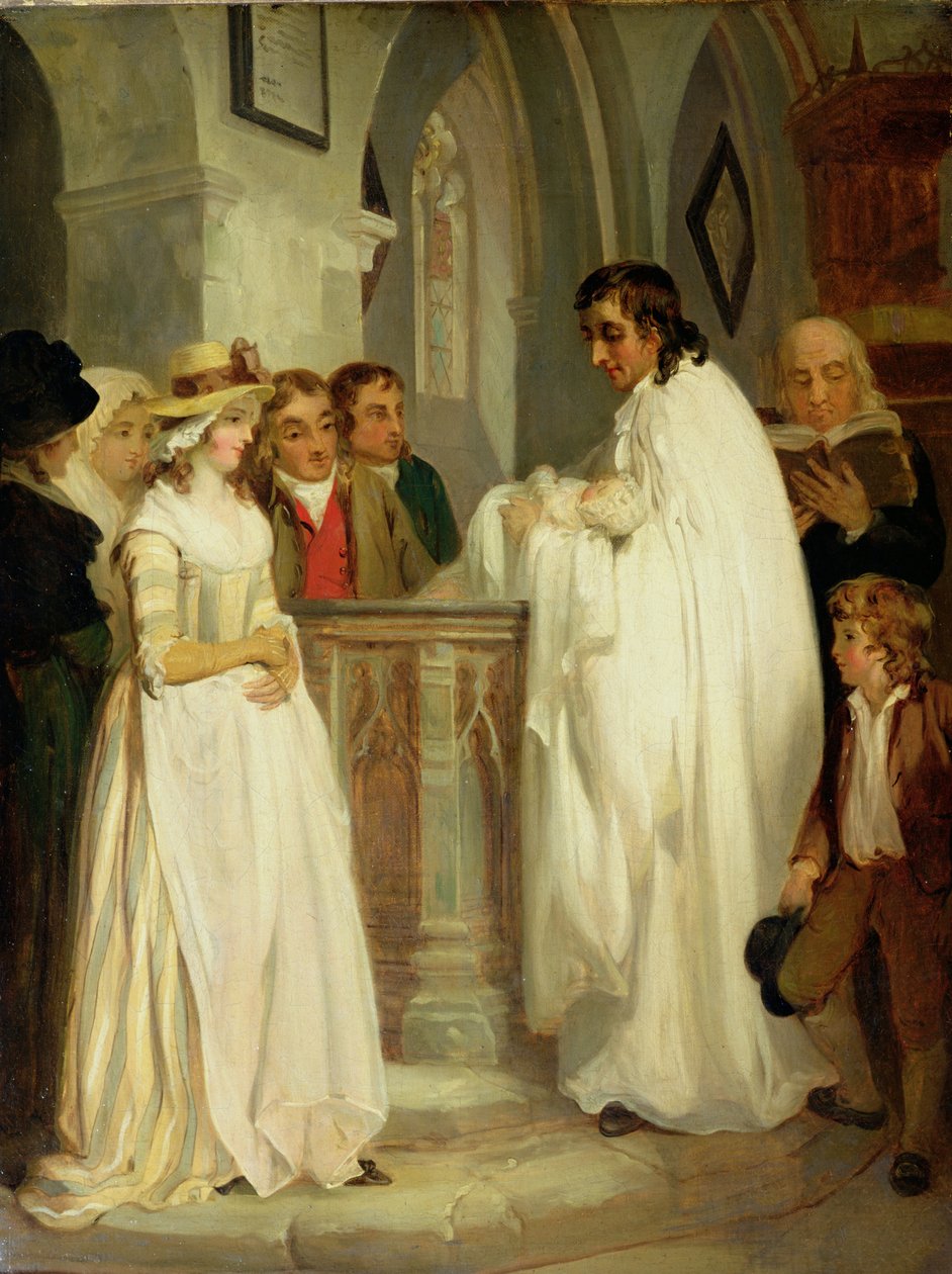 De doop (olieverf op doek) door Francis Wheatley