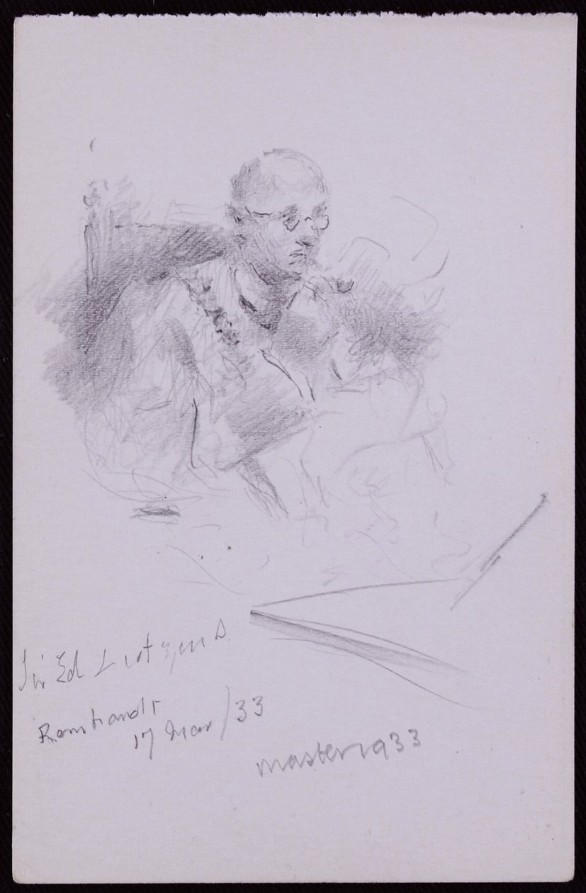 Portret van Edwin Lutyens door Francis Wilfred Lawson