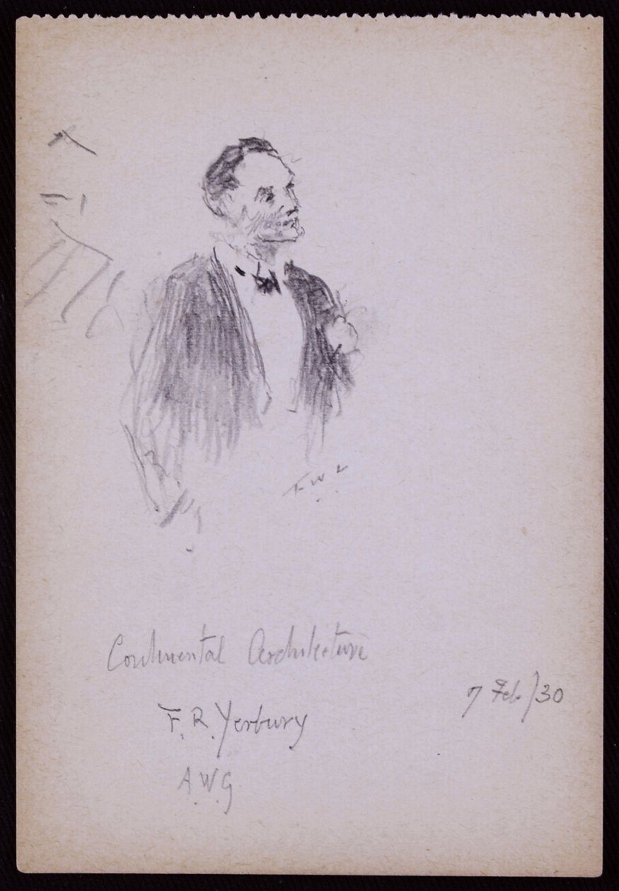 Portret van FR Yerbury door Francis Wilfred Lawson