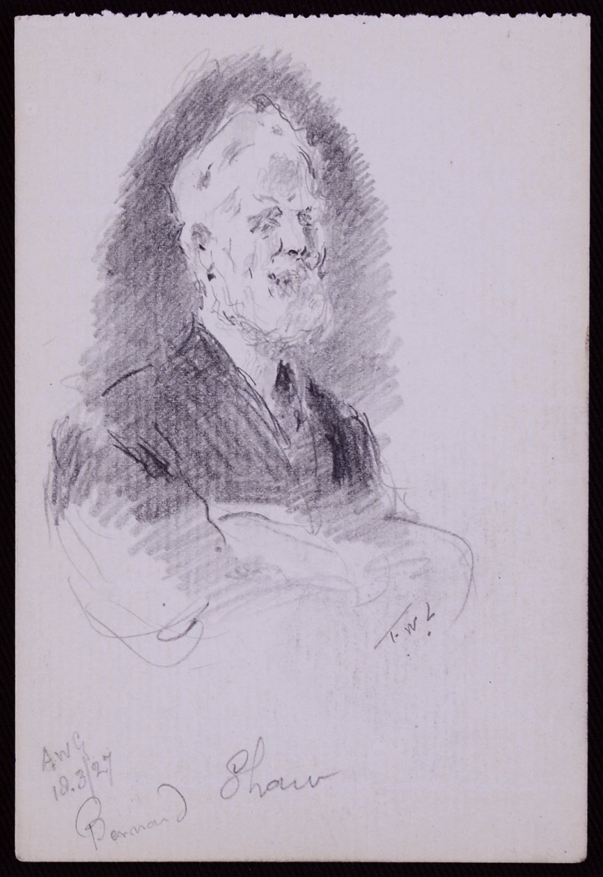 Portret van George Bernard Shaw door Francis Wilfred Lawson