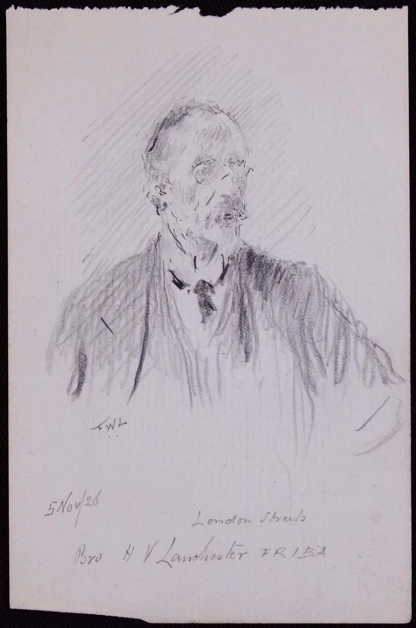 Portret van HV Lanchester door Francis Wilfred Lawson