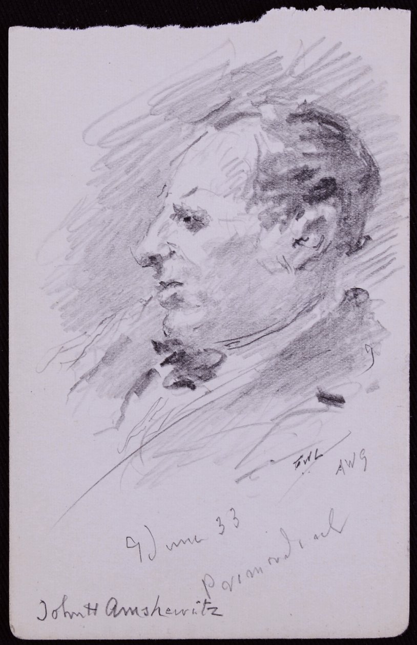 Portret van John Amshewitz door Francis Wilfred Lawson