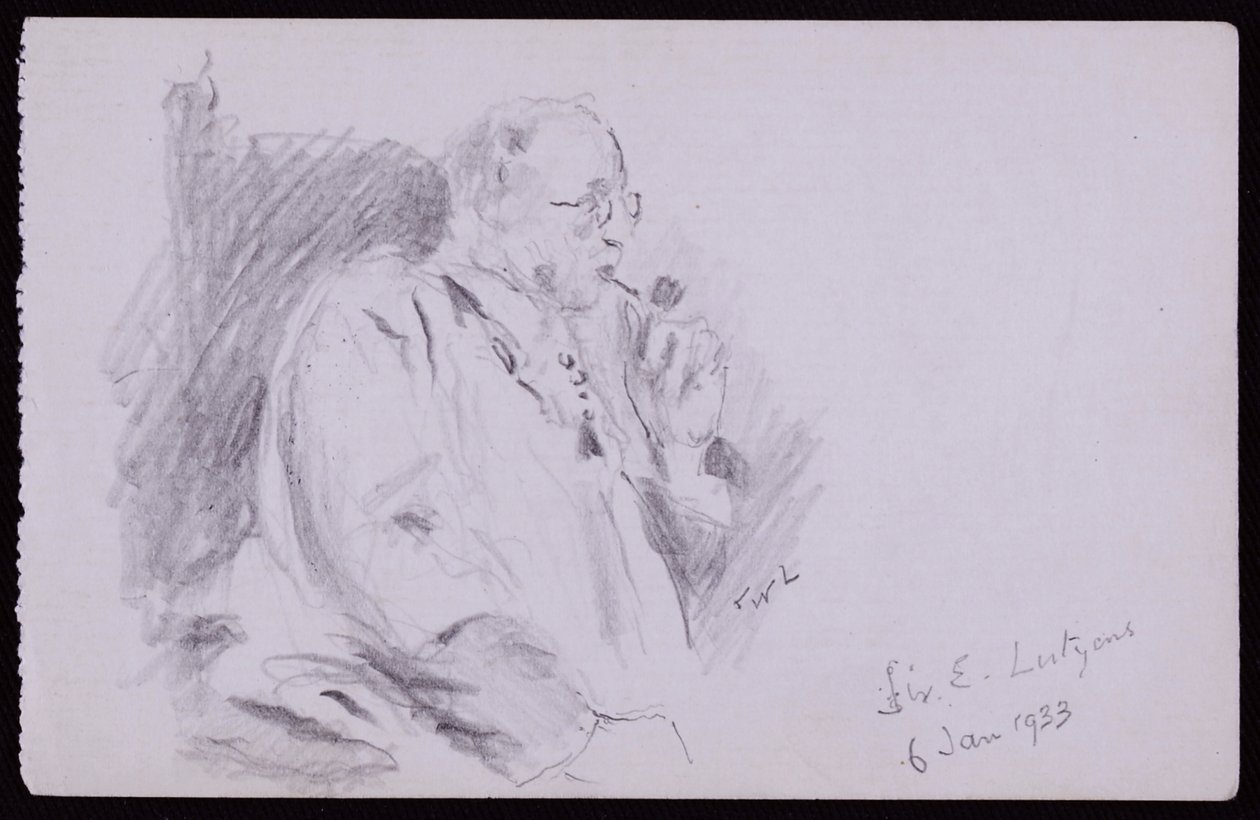 Portret van Sir Edwin Lutyens door Francis Wilfred Lawson