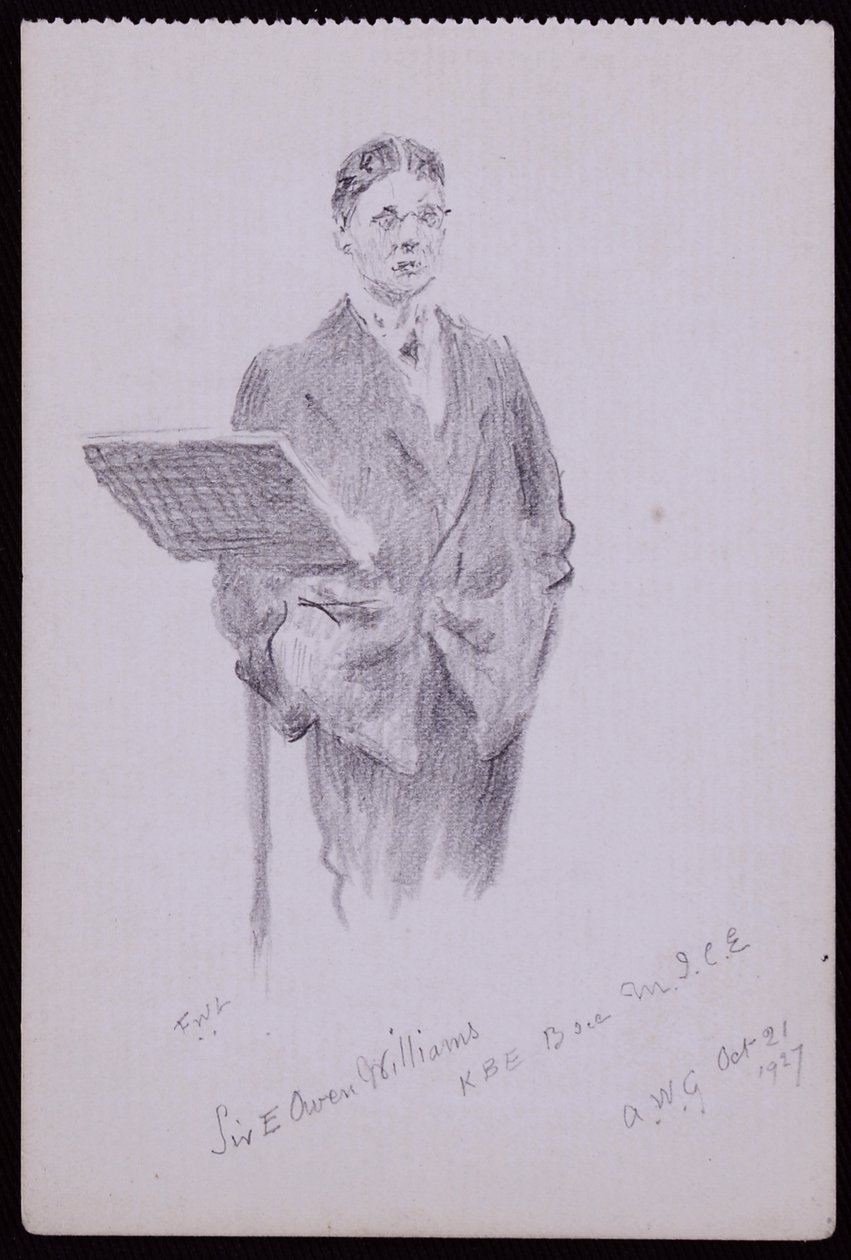 Portret van Sir Owen Williams door Francis Wilfred Lawson