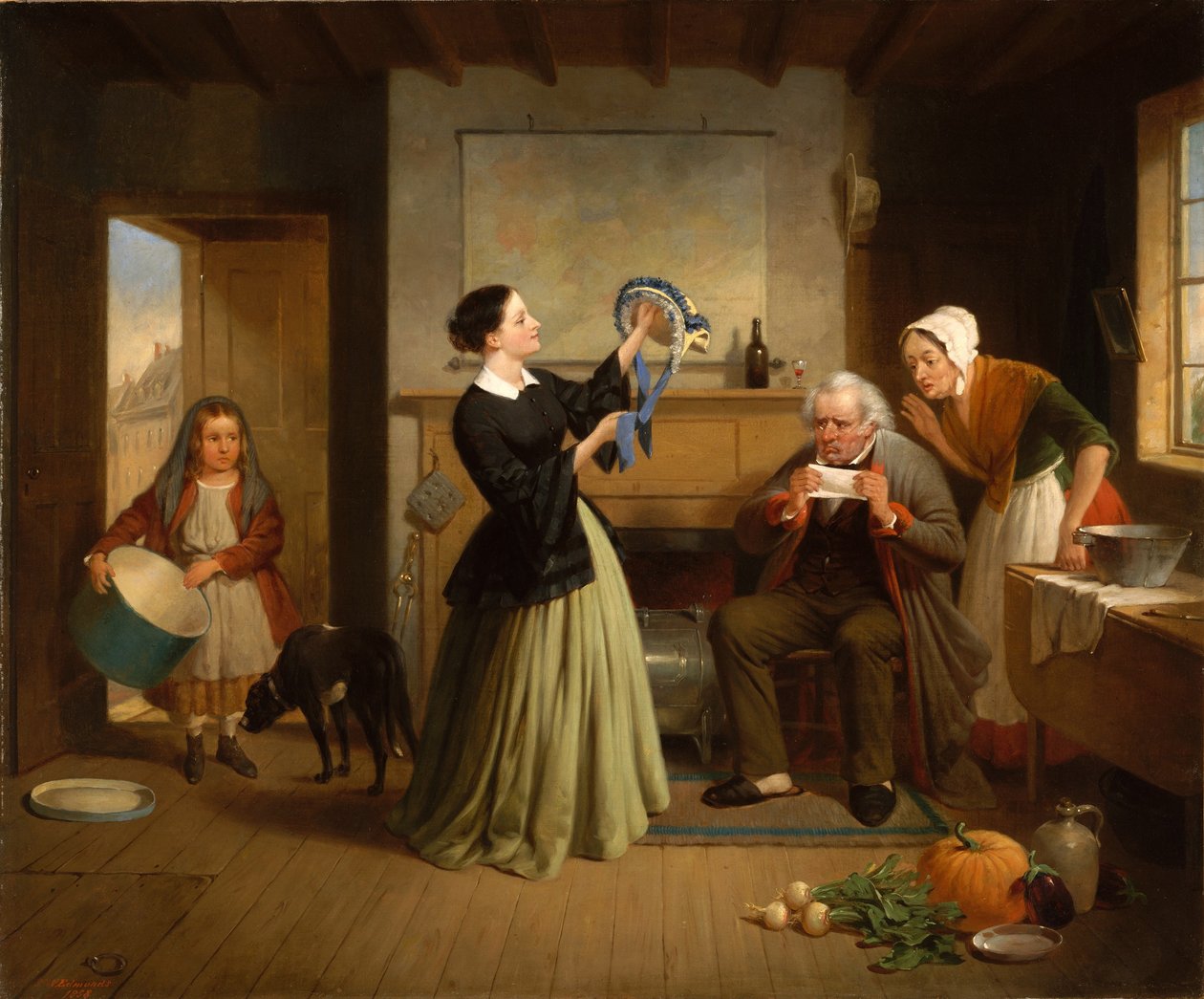 De nieuwe bonnet door Francis William Edmonds