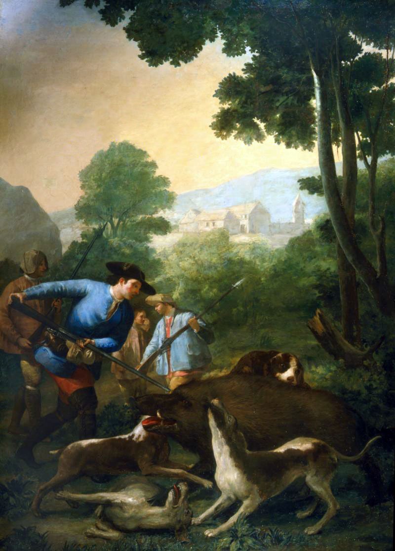 De jacht op het wilde zwijn door Francisco de Goya
