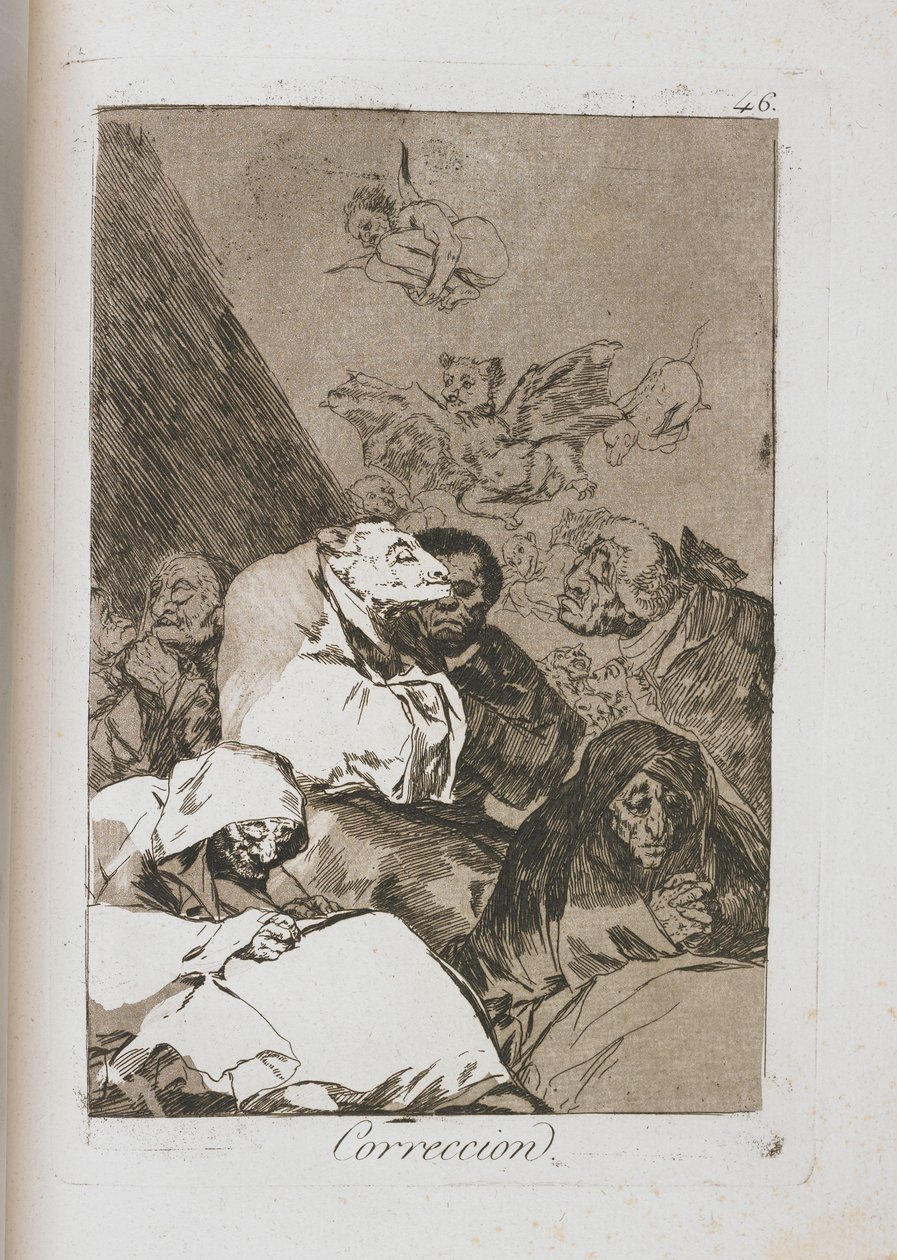 Plaat uit Los Caprichos, 1797-1798 door Francisco de Goya