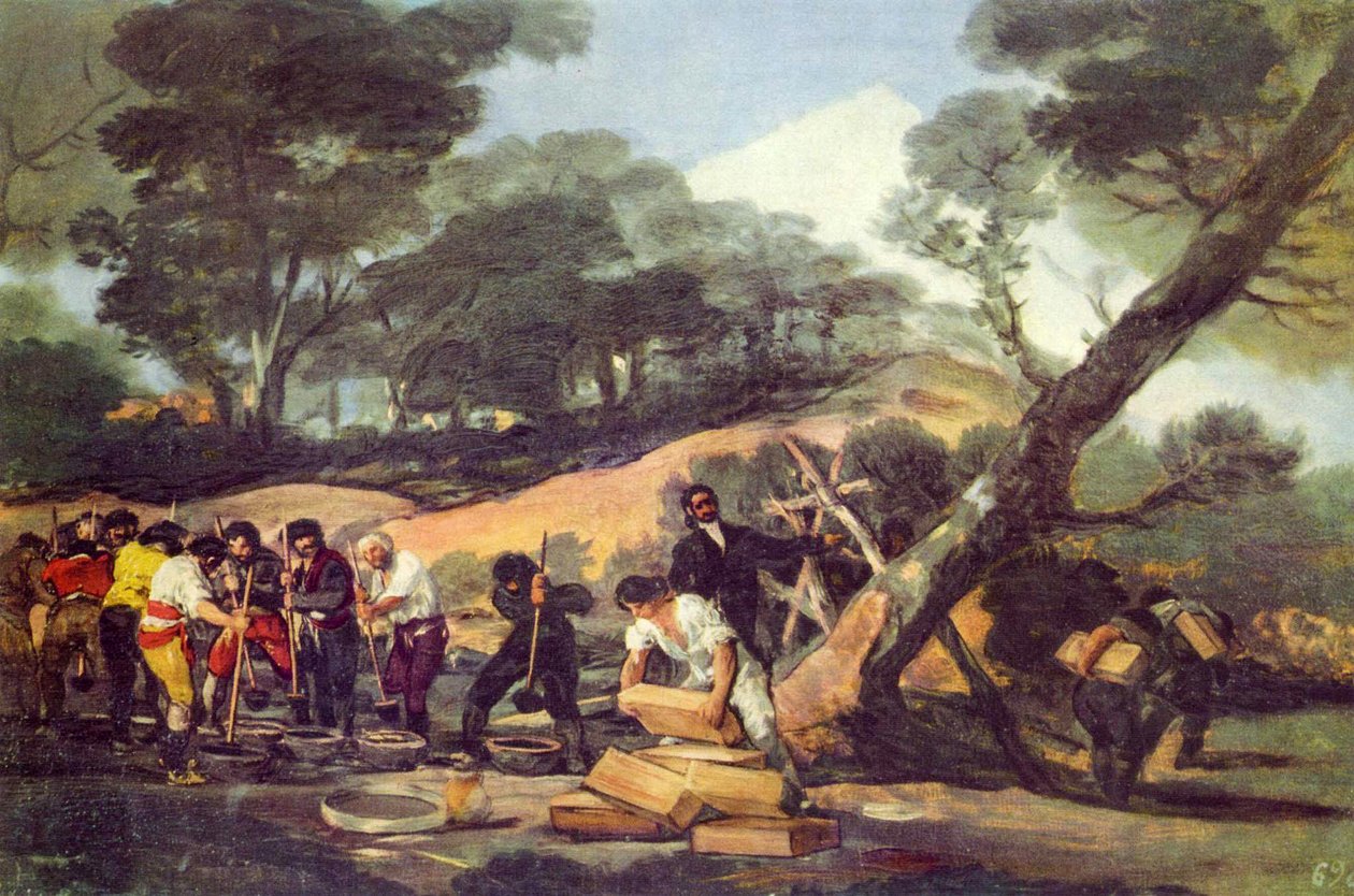 Poederproductie in de Sierra de Tardienta door Francisco de Goya
