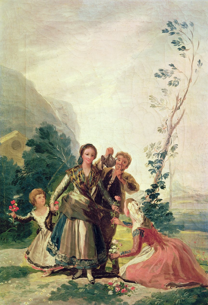 Lente of de Bloemenverkoopster, 1786 door Francisco de Goya