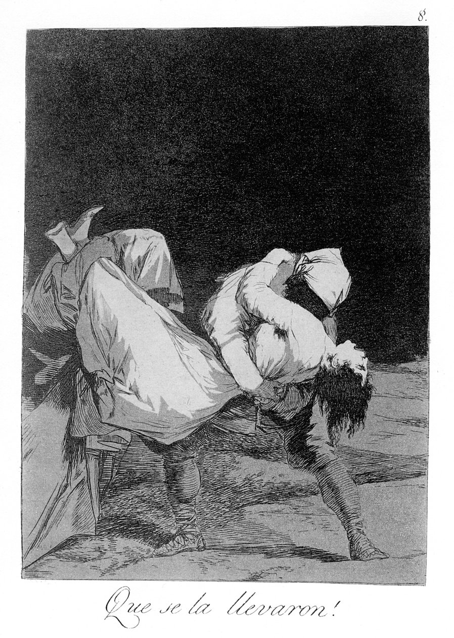 Capricho № 8: ¡Que se la llevaron! door Francisco de Goya