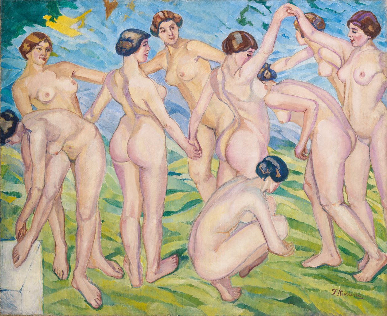 Naakten (Vrouwen Dansen in een Ring) door Francisco de Iturrino