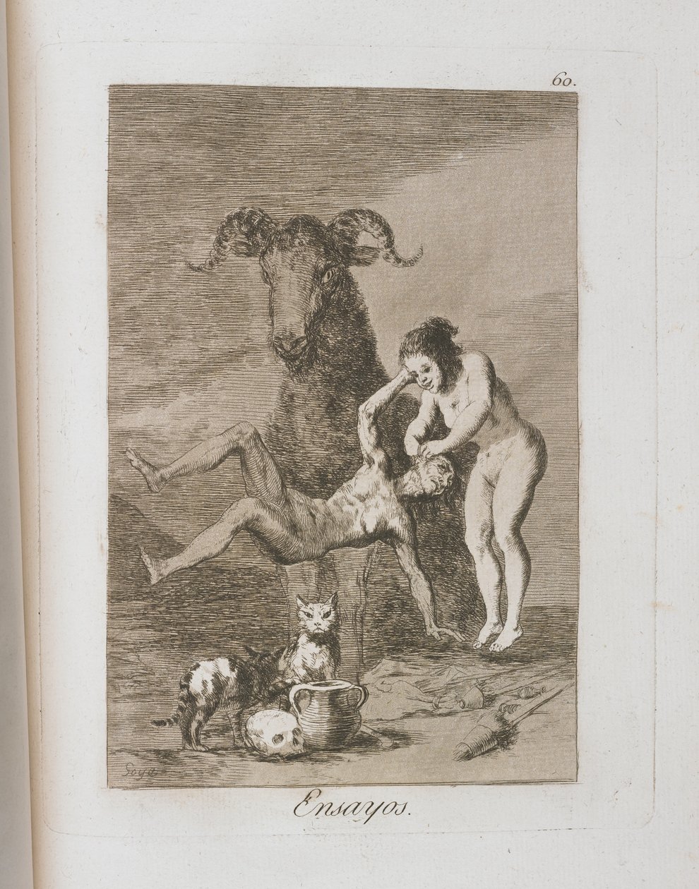Plaat uit Los Caprichos, 1797-1798 door Francisco de Goya