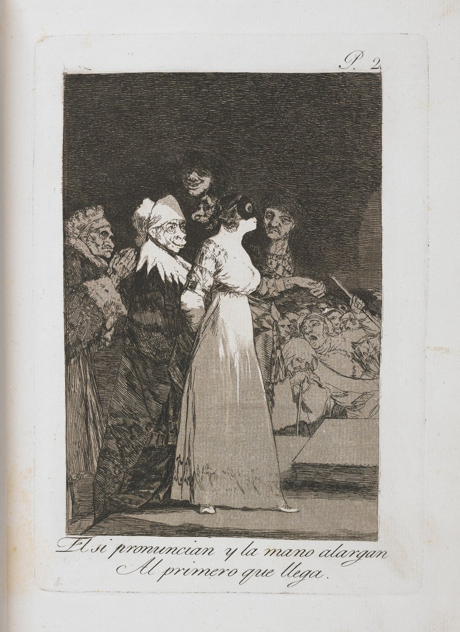Plaat uit Los Caprichos, 1797-1798 door Francisco de Goya