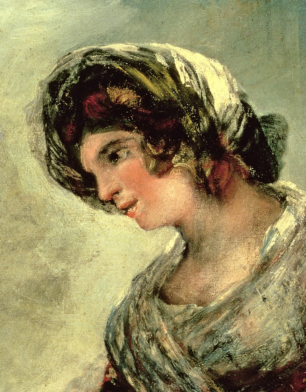 De Melkmeid van Bordeaux (detail) door Francisco de Goya