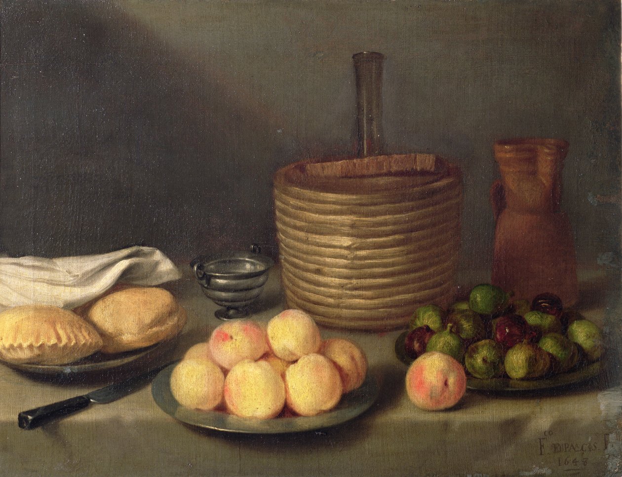 Stilleven met fruit, 1648 door Francisco Palacios