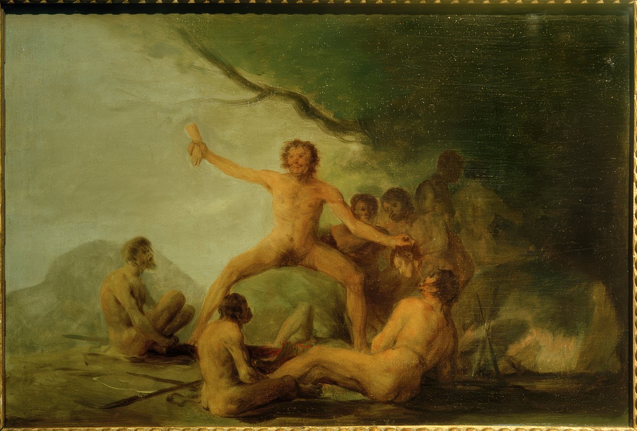 Kannibalen die menselijke resten tonen door Francisco de Goya