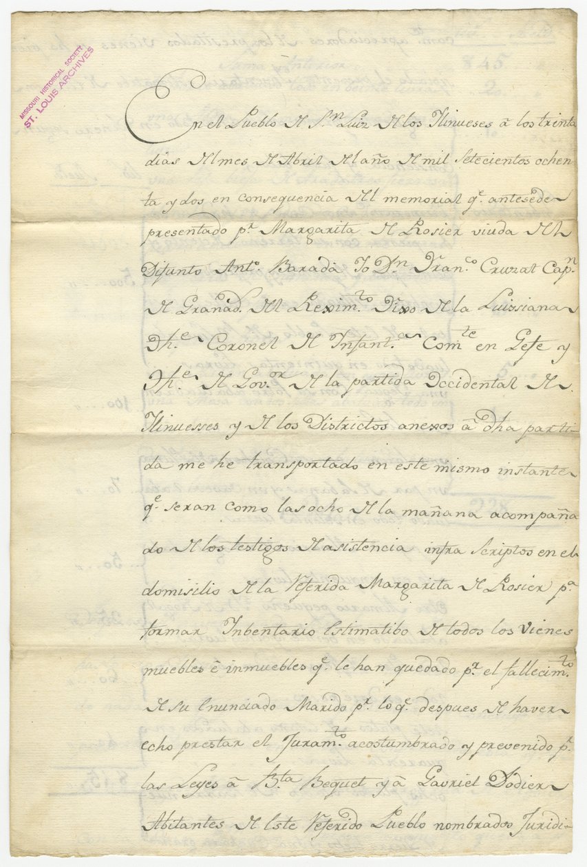 Inventaris van Antoine Barada ondertekend door Fran. Cruzat, Josef Bexmes, Dodier, Becquet en anderen, april 1782 door Francisco Cruzat