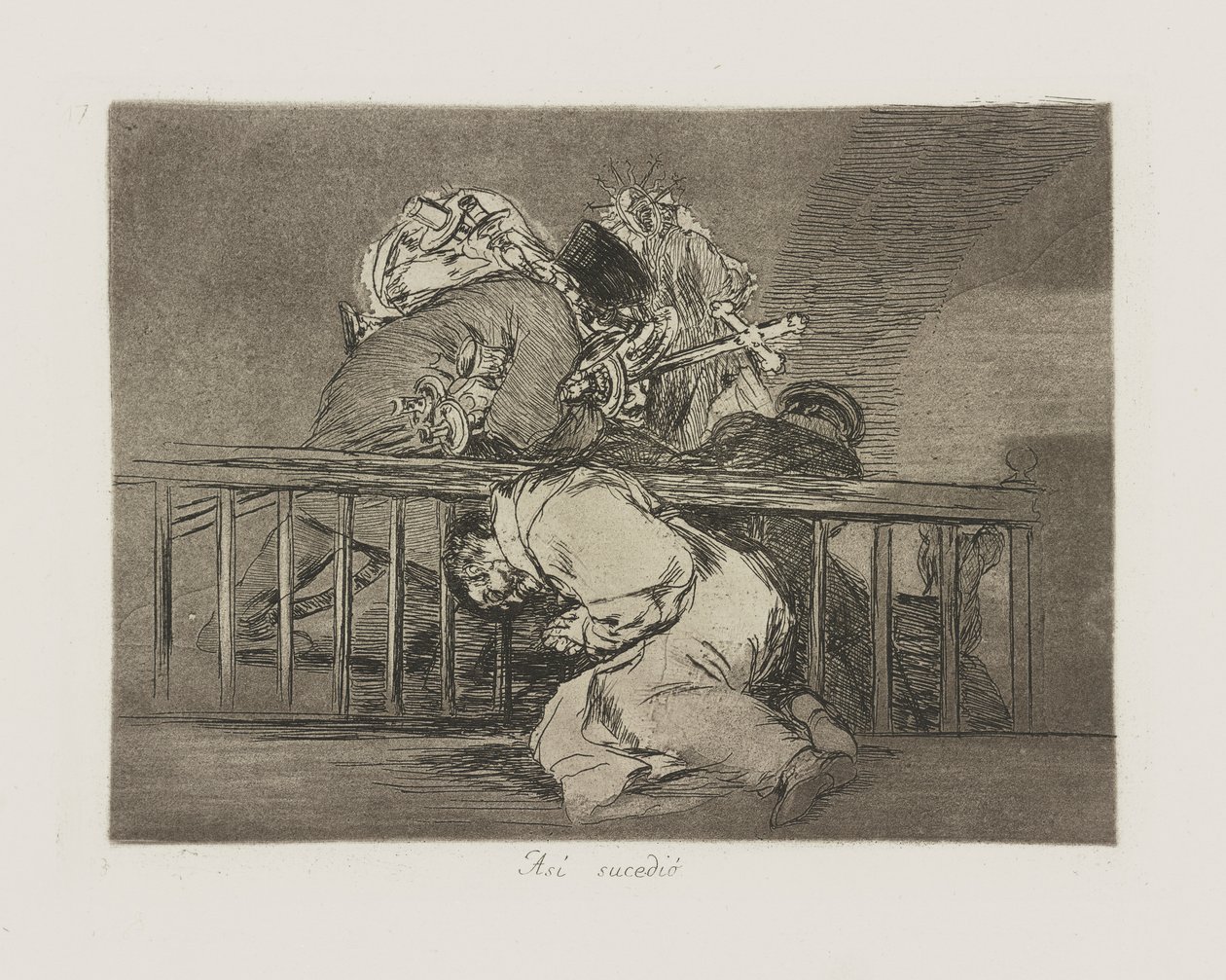Así sucedió. (Zo Gebeurde Het.), pl. 47 uit de serie Los desastres de la guerra (De Rampen van de Oorlog) door Francisco de Goya