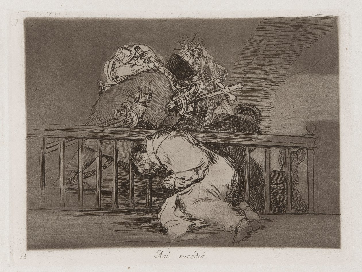 Zo gebeurde het, Plaat 47 uit Los desastres de la guerra (De rampen van de oorlog) door Francisco de Goya