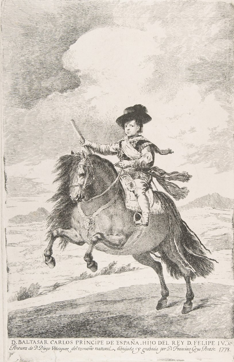 Baltasar Carlos, Prins van Spanje en Zoon van Filips IV D. Baltasar Carlos Principe de Espa..., 1778 door Francisco de Goya