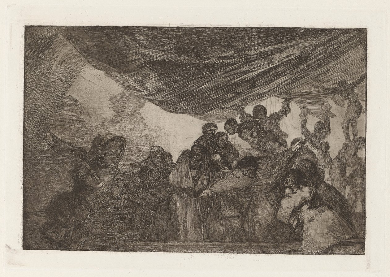 Disparate claro (Duidelijke dwaasheid), ook bekend als Sin recomendarse a Dios ni al diablo (Zonder zich aan God of de duivel aan te bevelen), uit de serie Los disparates (Los proverbios) door Francisco de Goya