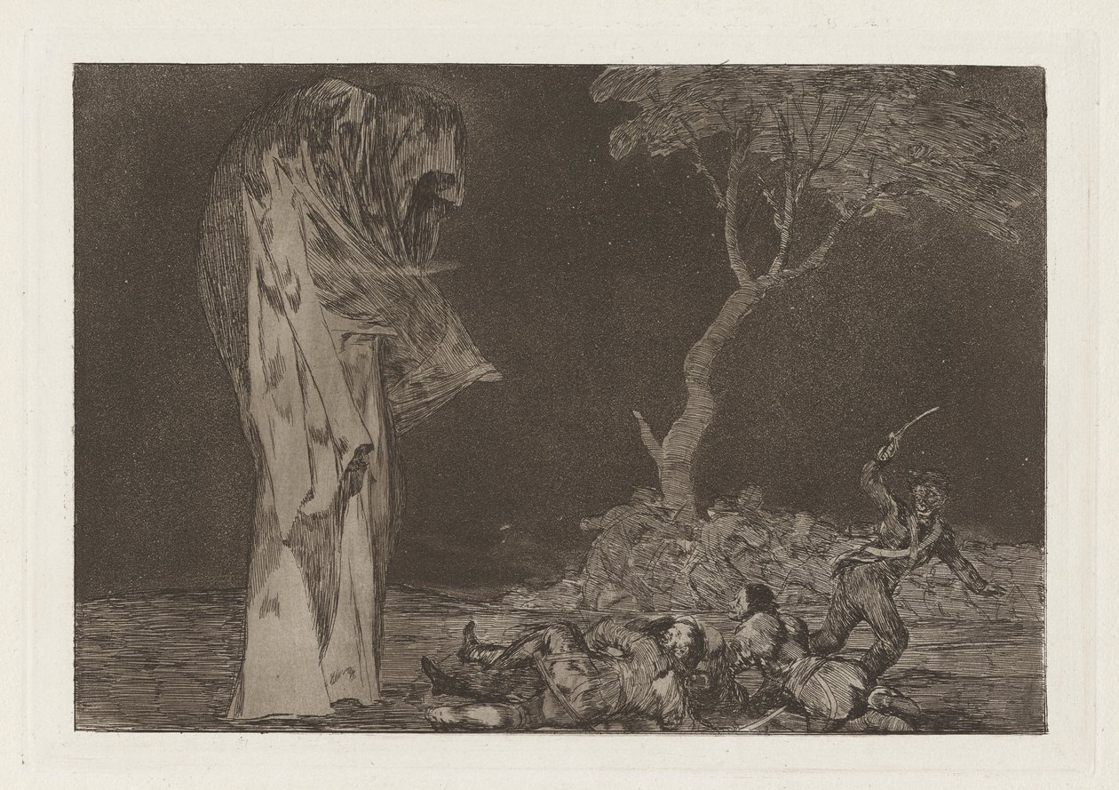 Disparate de miedo, ook bekend als Por temor no pierdas honor, uit de serie Los disparates door Francisco de Goya