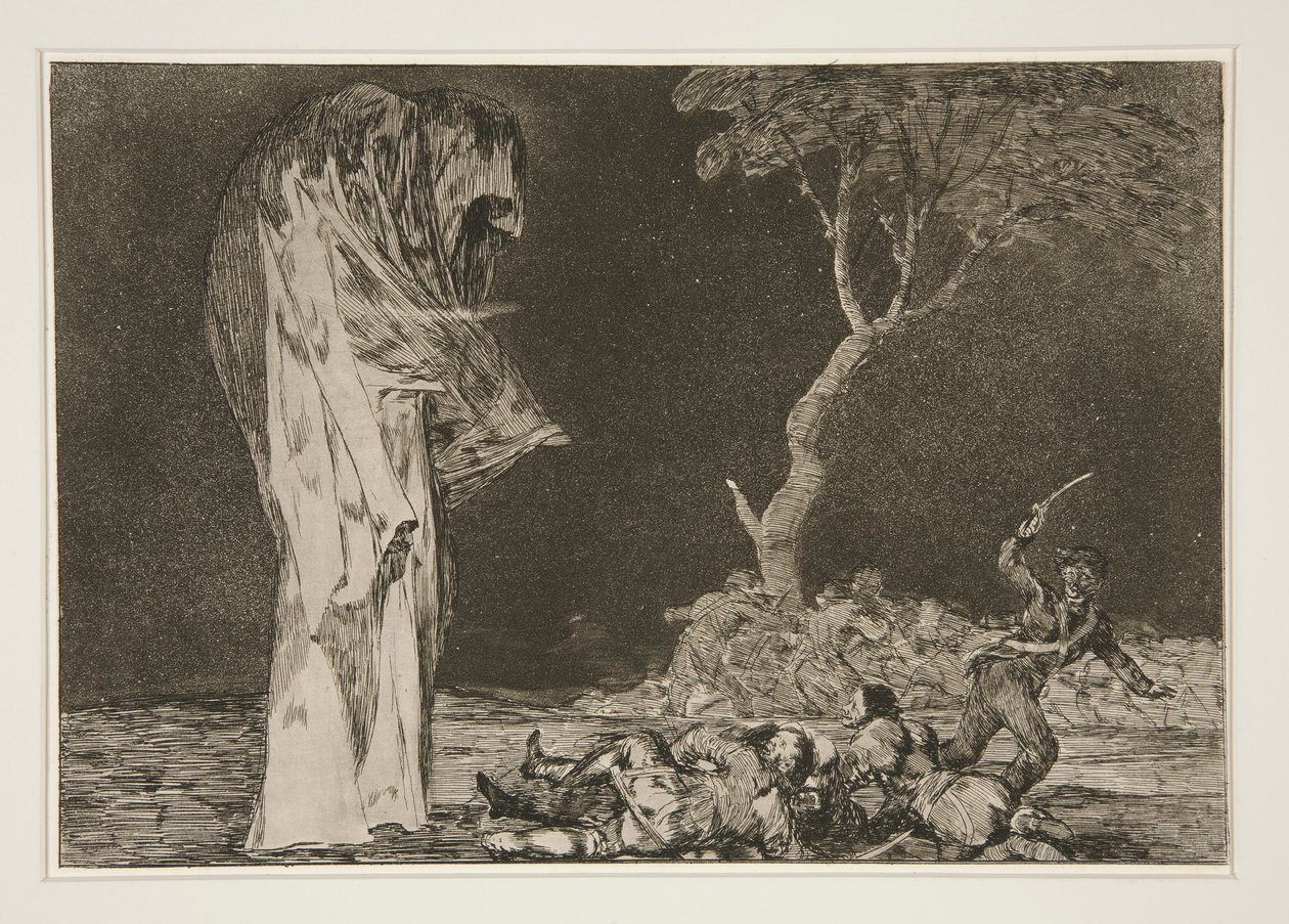 Disparate de miedo (De dwaasheid van angst), pl. 2 uit Los proverbios door Francisco de Goya