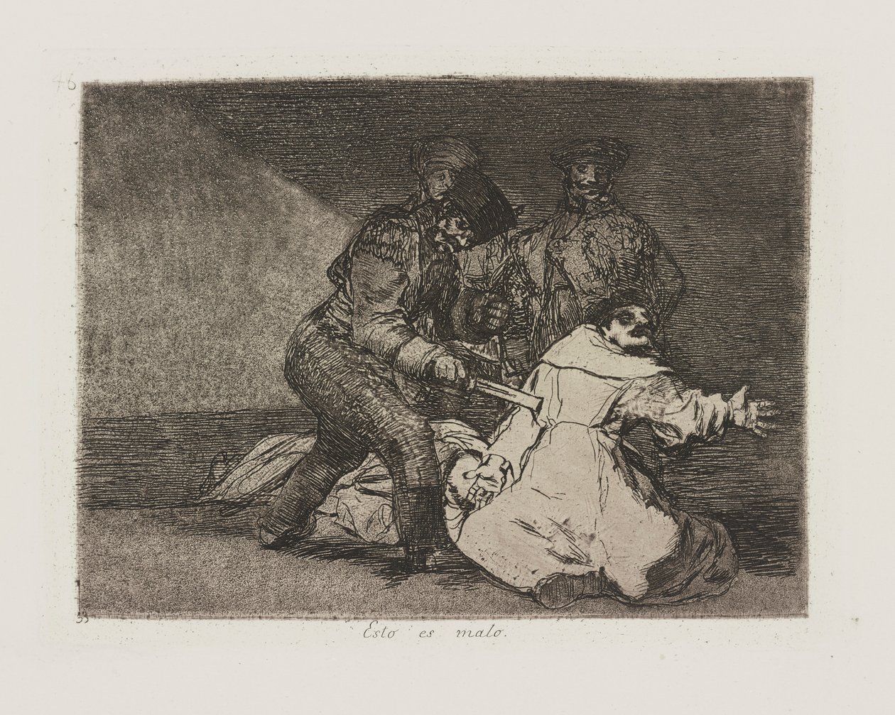 Esto es malo., Plaat 46 uit de serie Los desastres de la guerra door Francisco de Goya