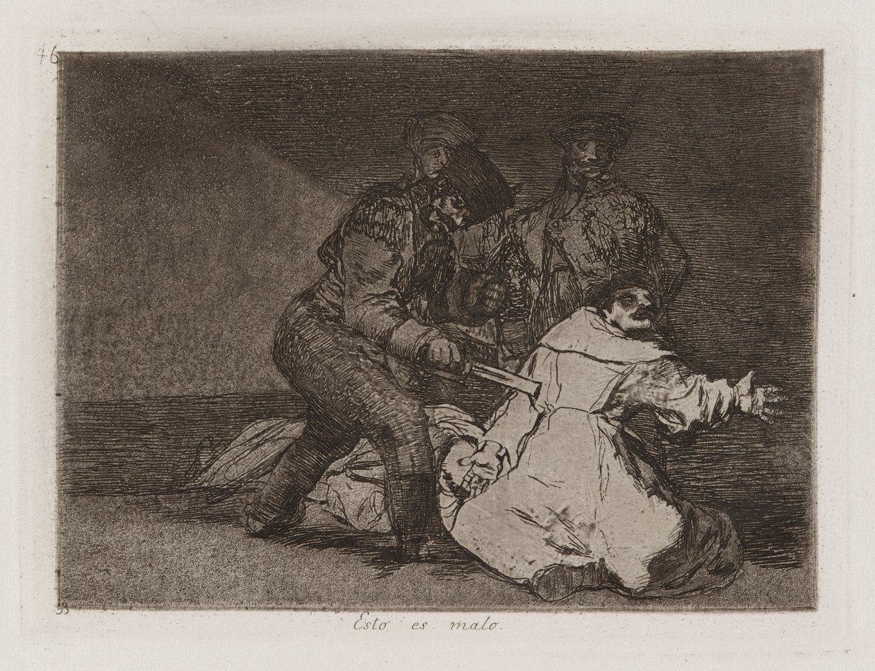 Esto es malo, plaat 46 uit Los desastres de la guerra door Francisco de Goya