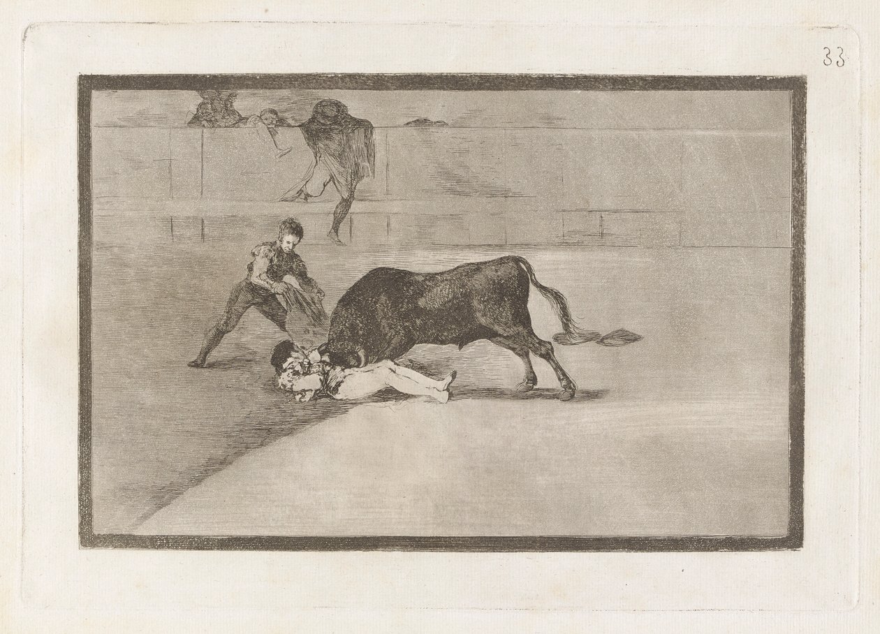 La desgraciada muerte de Pepe Illo en la plaza de Madrid, Plaat 33 uit La tauromaquia door Francisco de Goya