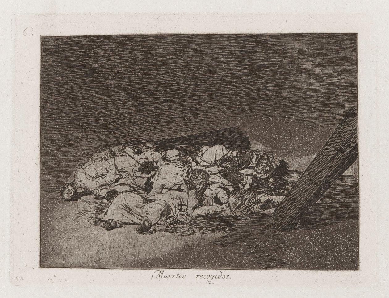 Muertos recogidos (Oogst van de doden), Plaat 63 uit Los desastres de la guerra (De rampen van de oorlog) door Francisco de Goya