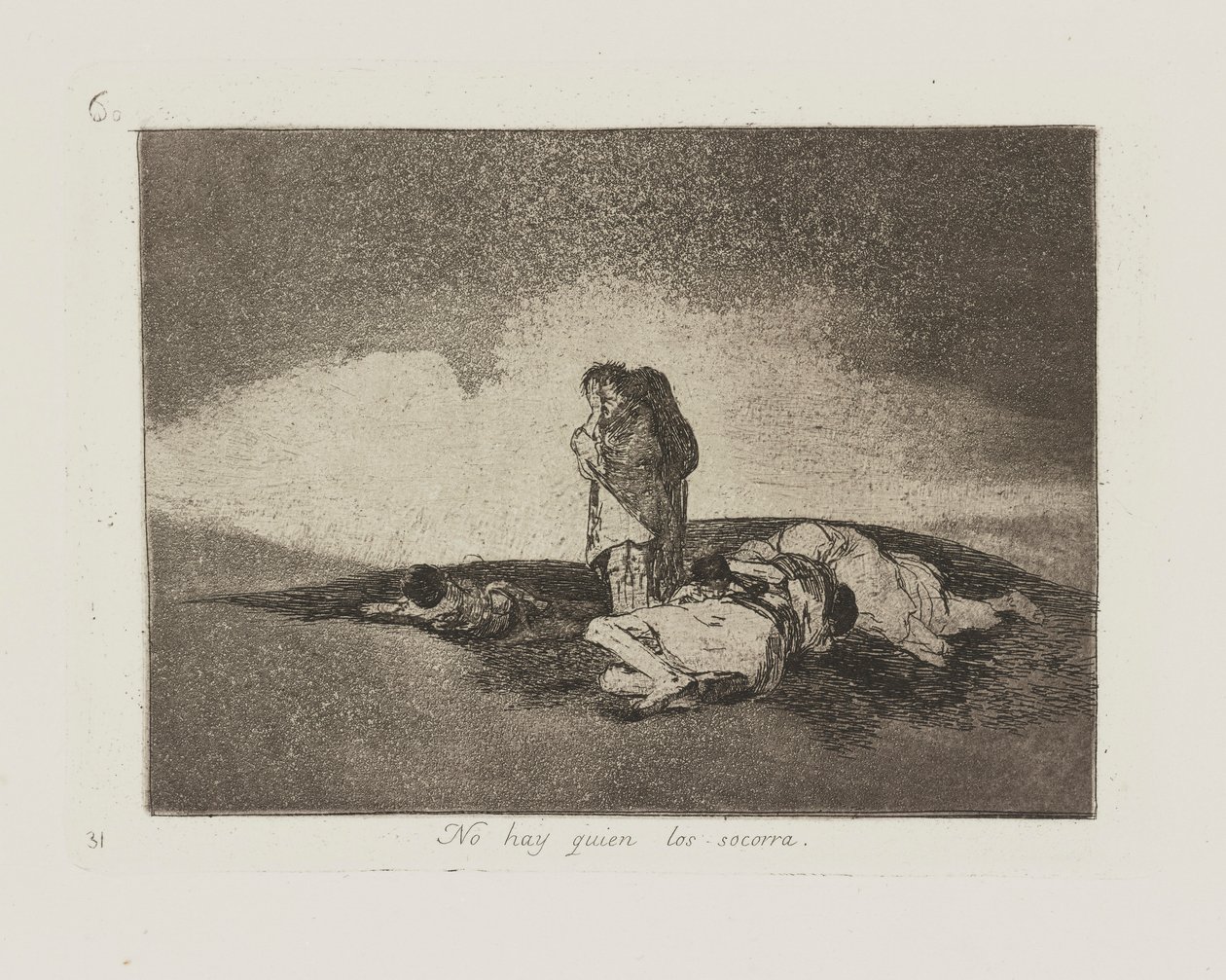No hay quien los socorra. (Er is niemand om hen te helpen.), pl. 60 uit de serie Los desastres de la guerra (De Rampen van de Oorlog) door Francisco de Goya
