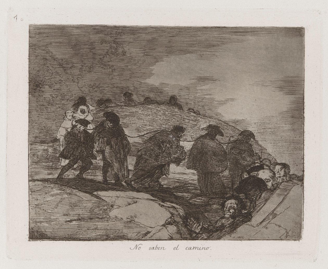 Ze kennen de weg niet, Plaat 70 uit Los desastres de la guerra door Francisco de Goya
