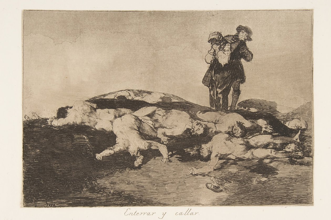 Plaat 18 uit De Rampen van de Oorlog: Begrafenis door Francisco de Goya