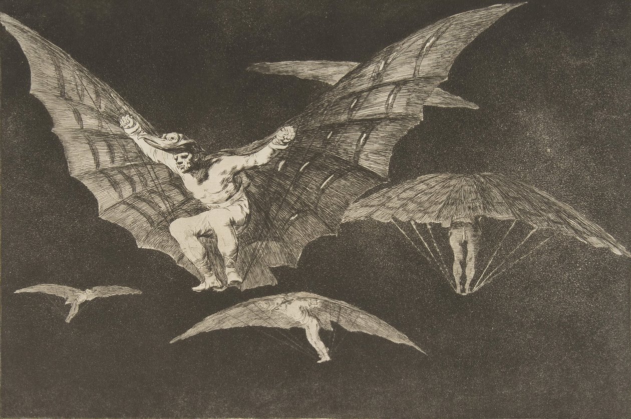 Plaat 13 uit de Disparates: Een manier van vliegen door Francisco de Goya