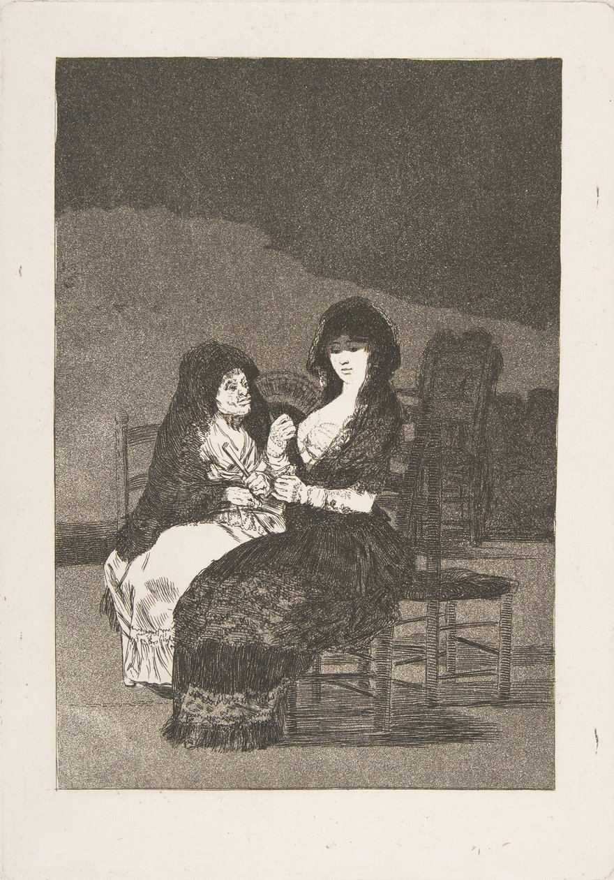 Plaat 15 uit Los Caprichos: Mooie Adviezen Bellos consejos, 1799 door Francisco de Goya