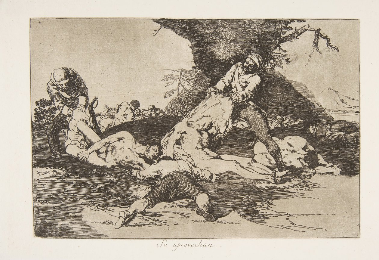 Plaat 16 uit De rampen van de oorlog Los Desastres de la Guerra, 1810 gepubliceerd in 1863 door Francisco de Goya