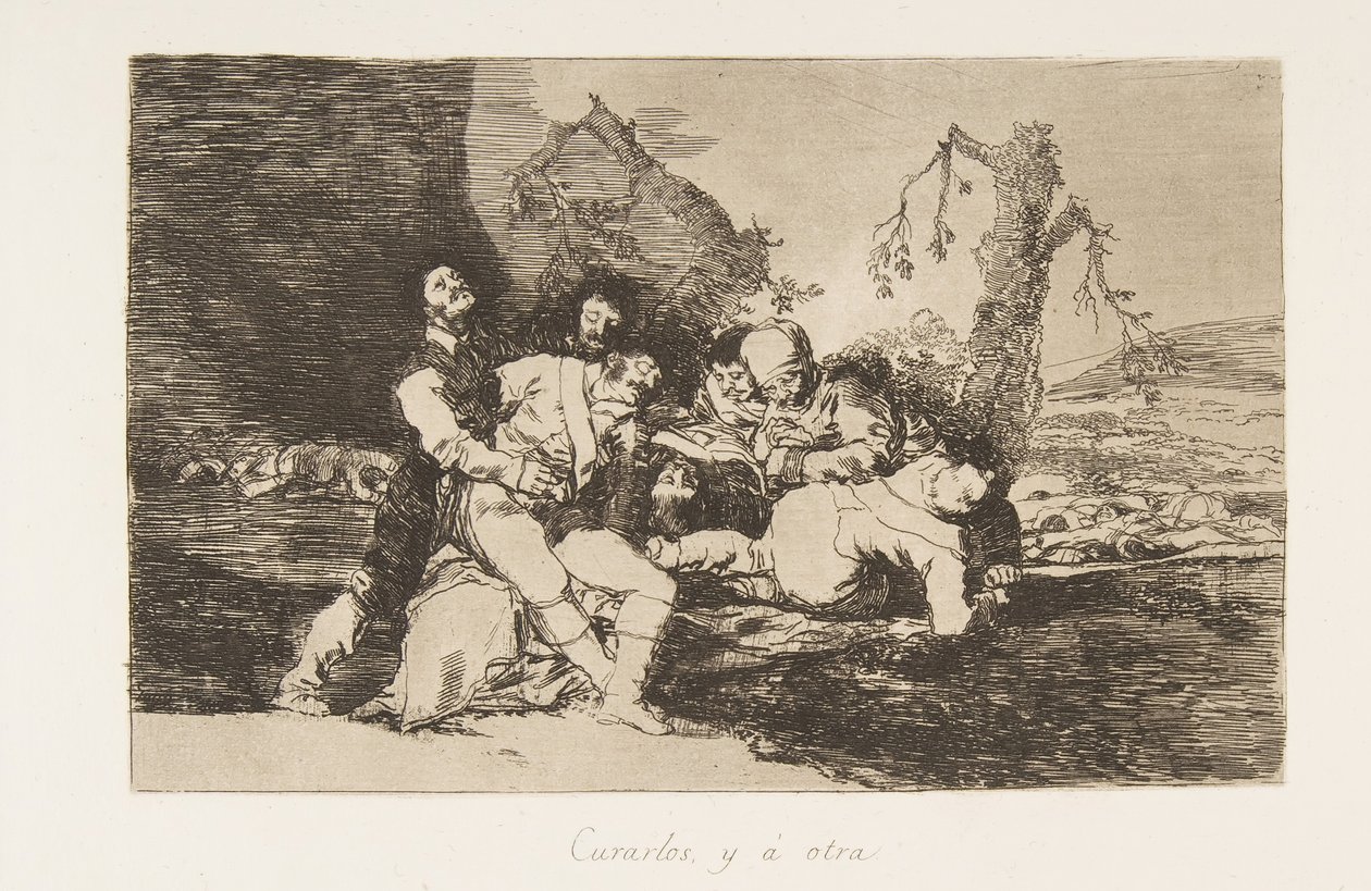 Plaat 20 uit De rampen van de oorlog Los Desastres de la Guerra: Get t..., 1810 gepubliceerd 1863 door Francisco de Goya