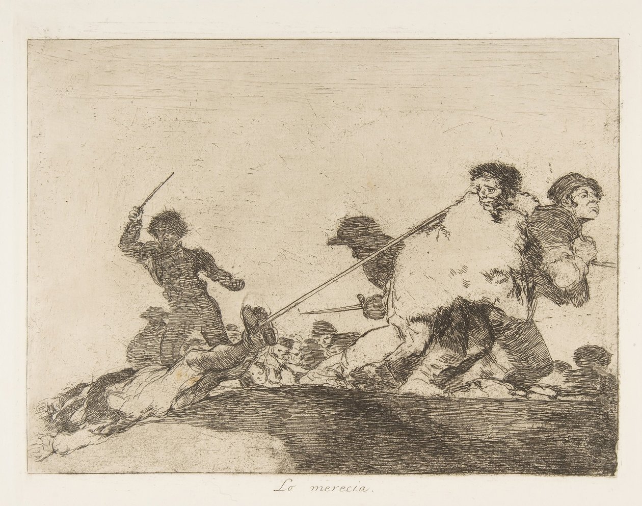 Plaat 29 uit De Rampen van de Oorlog Los Desastres de la Guerra:: Hij ..., 1810 gepubliceerd 1863 door Francisco de Goya