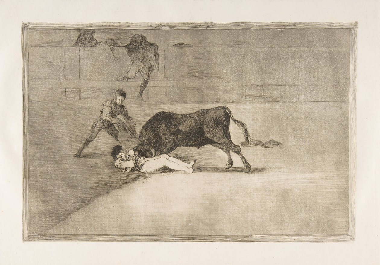 De ongelukkige dood van Pepe Illo in de arena in Madrid door Francisco de Goya