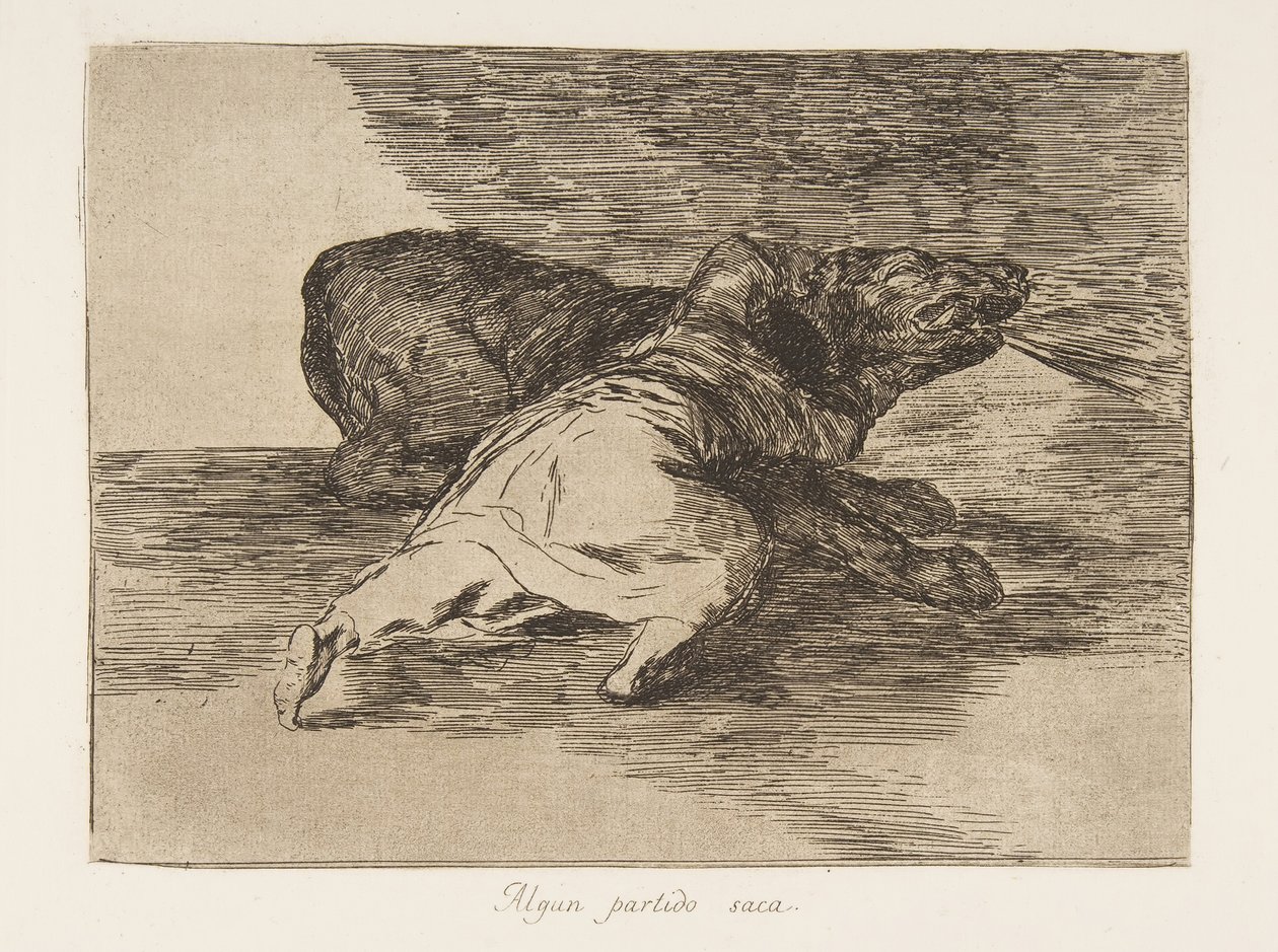 Plaat 40 uit De Rampen van de Oorlog: Hij ge... door Francisco de Goya