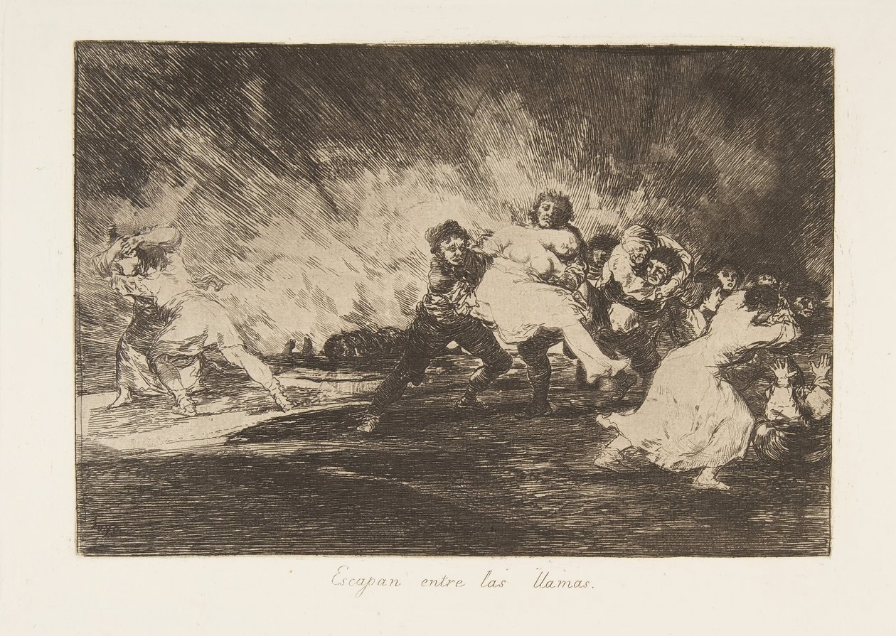 Plaat 41 uit De Rampen van de Oorlog Los Desastres de La Guerra: Zij..., 1810 gepubliceerd 1863 door Francisco de Goya