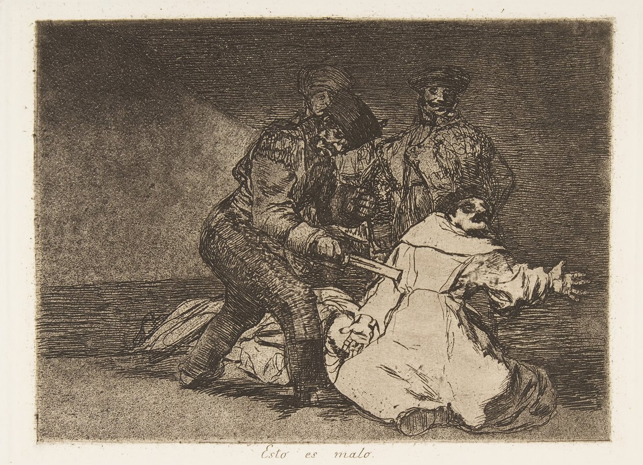Plaat 46 uit De rampen van de oorlog Los Desastres de la Guerra, 1810 gepubliceerd 1863 door Francisco de Goya